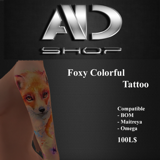 {AD}Foxy Colorful Tattoo