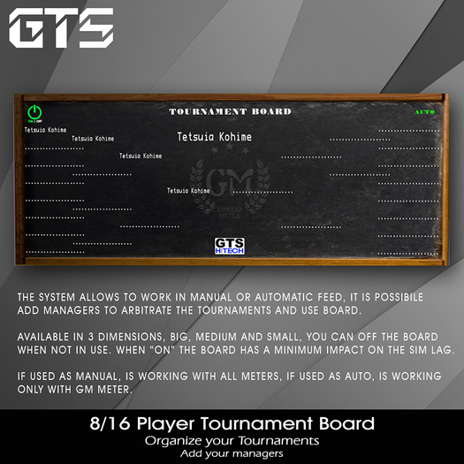 Second Life Marketplace - [GTS] Tournament Board GM 16 people