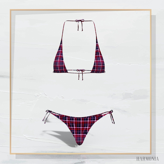 Magenta Plaid Bikini