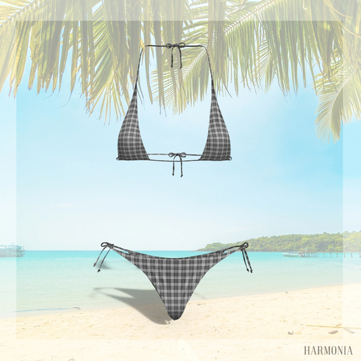 Grey Plaid Bikini
