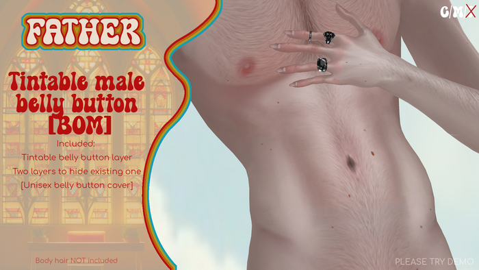 +FATHER+ GIFT - Tintable Male Belly Button - BOM