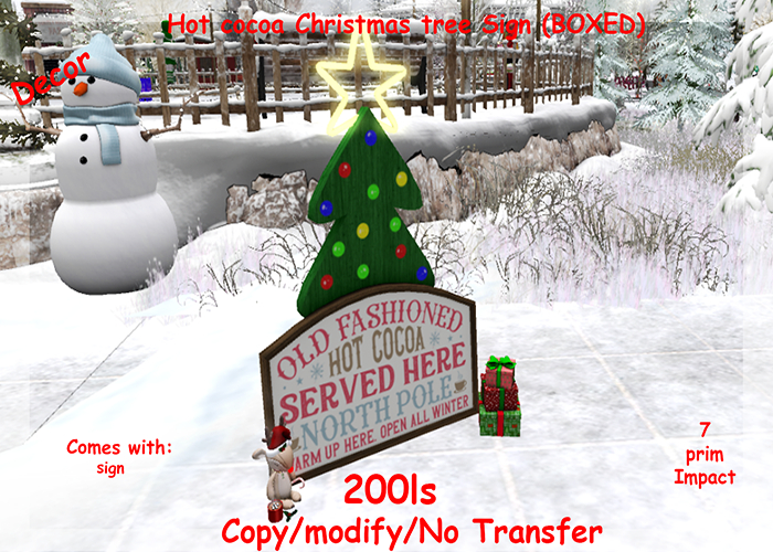 Hot cocoa Christmas tree Sign (BOXED)