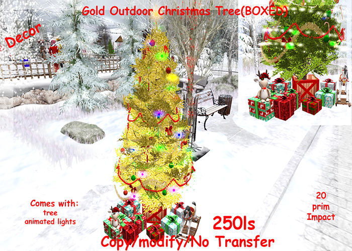 Gold Outdoor Christmas Tree(BOXED)