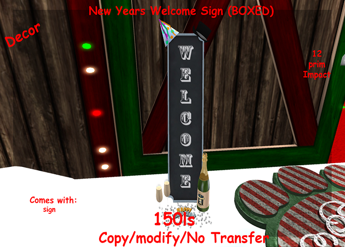 New Years Welcome Sign (BOXED)