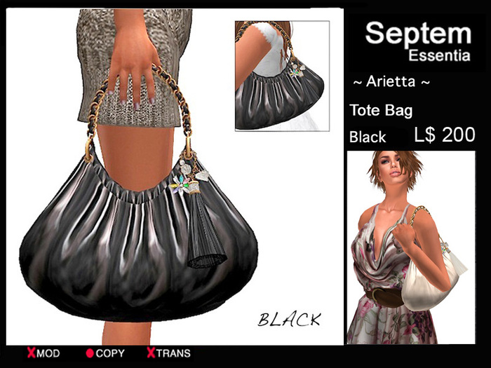 *Arietta*_tote bag_Chain-handl_black
