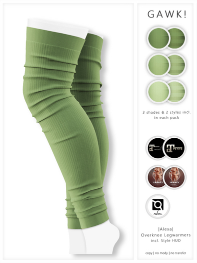 GAWK! .Alexa. Overknee Legwarmers - GREEN | MaitreyaX, Maitreya / -Petite // Legacy / -Perky // eBody Reborn