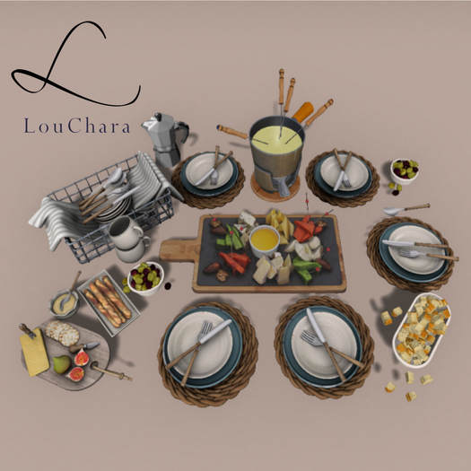 LouChara Freja Dining Table Clutter 