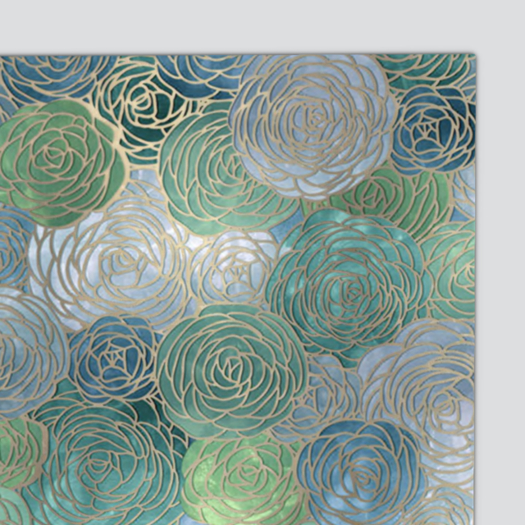 Pomegranate Bouquet Rug - Sea Glass