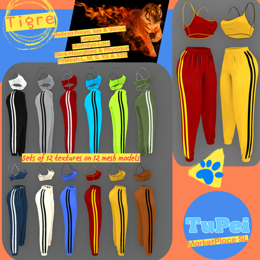 TuPei  Tigre Pants & Tops for FitMesh-XS