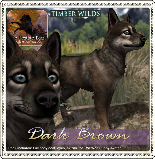 TWI Wolf Pup - Texture Barn: Dark Brown
