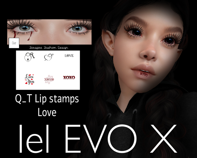 Q_T Lip stamps  -Love- EVOx Hud