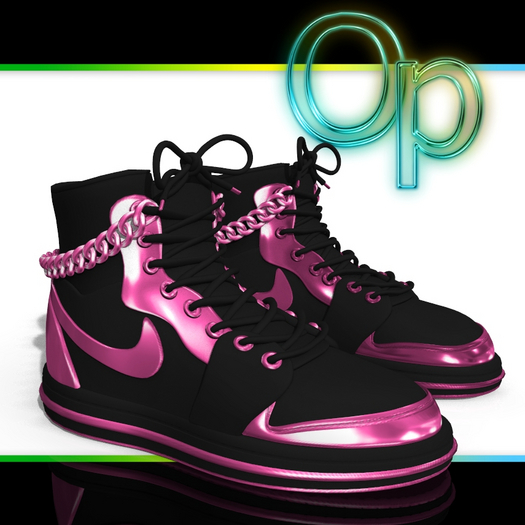 Pink Black Sneakers