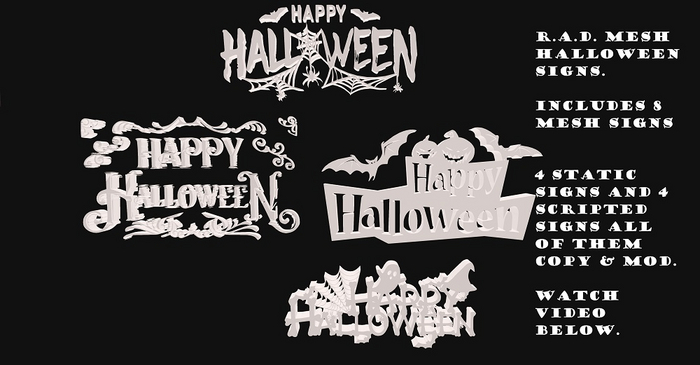 Mesh Halloween Signs Pack