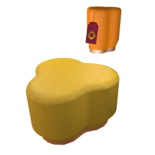 Yellow/Orange Clover Ottoman