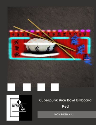 MeshedUp: Cyberpunk Rice Bowl Billboard - Red 