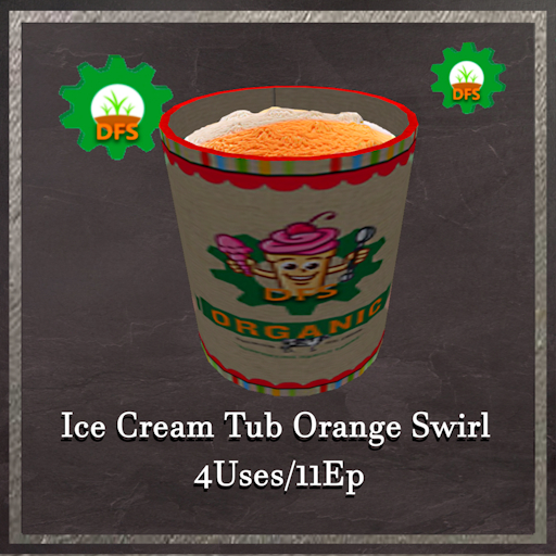 DFS Ice Cream Tub - Orange Swirl Textur
