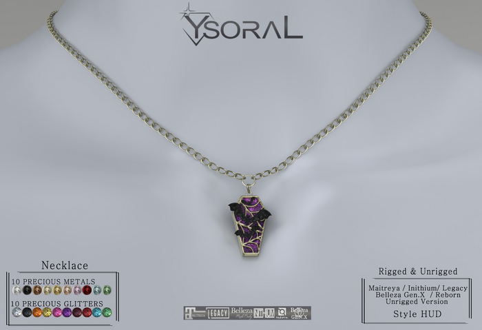 ~~ Ysoral ~~ .: Necklace Coffin Bat:.(Rigged & Unrigged)