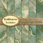 *Wallflowers* Green & Gold Marble