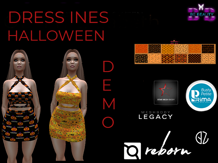 Be Beauty-DRESS INES hallowen -Reborn, Waifus, Belleza Gen.x Classic, Star mesh Body,Legacy,Prima Busty-DEMO