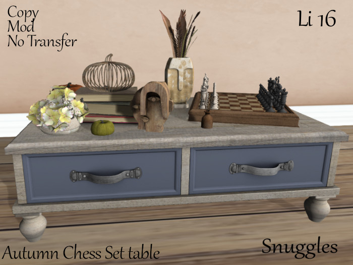 Autumn Chess Set table By Snuggles 