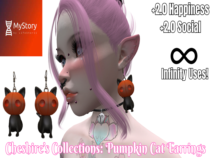 Pumpkin Cat Earrings [MyStory]