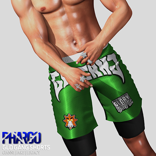 /PHARGO/ GLO GANG SHORTS [GREEN]
