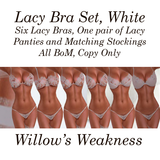 LACY BRA SET, WHITE