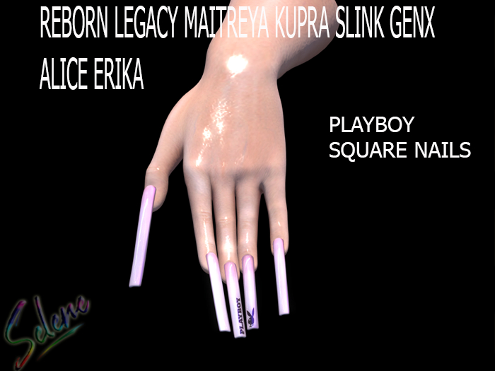 :Selene: Square long Playboy nails