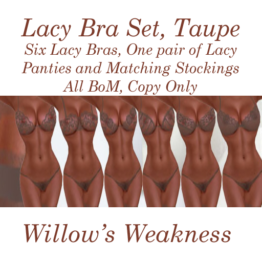 LACY BRA SET, TAUPE