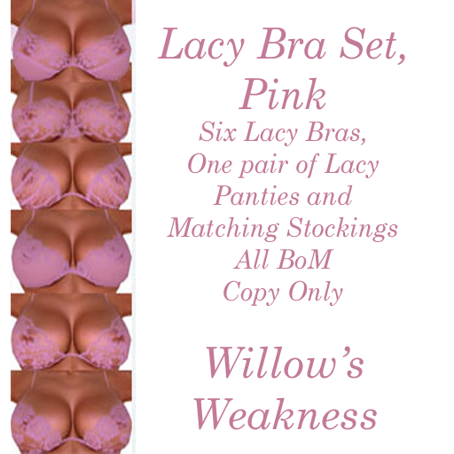 LACY BRA SET, PINK