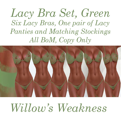 LACY BRA SET, GREEN