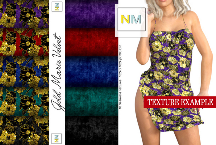 Gold Marie Velvet Textures