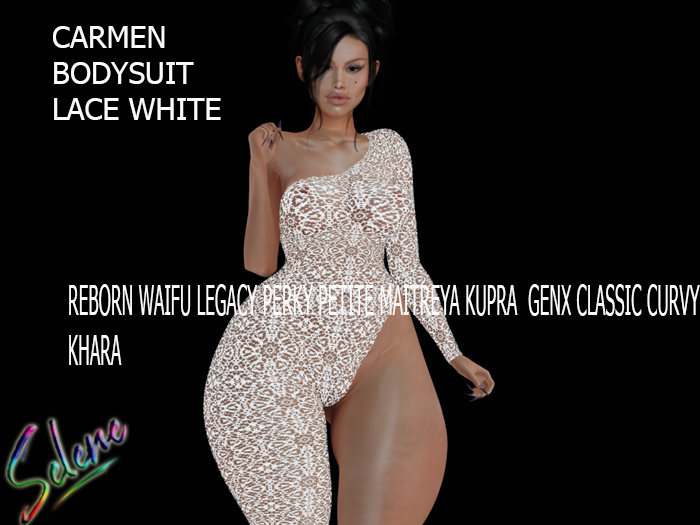 :Selene:Carmen Bodysuit WHITE LACE