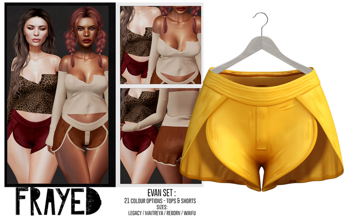 Frayed - Evan Shorts - Mustard