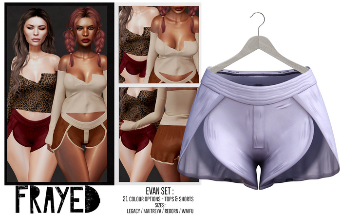 Frayed - Evan Shorts - Lilac