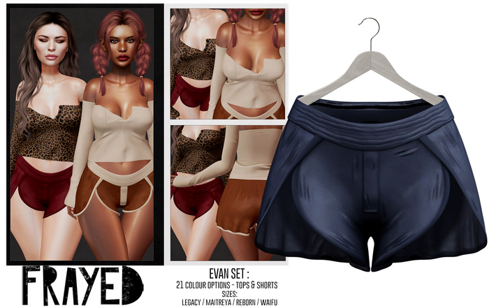 Frayed - Evan Shorts - Ink