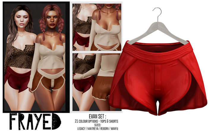 Frayed - Evan Shorts - Red
