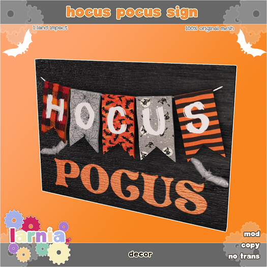 ~*larnia*~ hocus pocus sign (boxed)