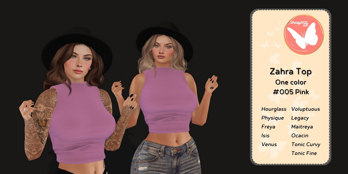 Wendy1435SL | Zahra Top #005 Pink 