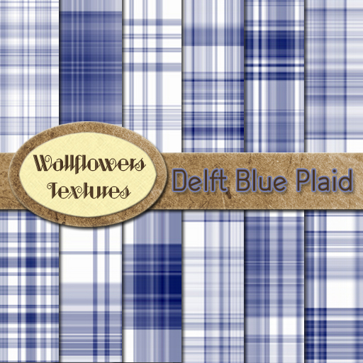 *Wallflowers* Delft Blue Plaid