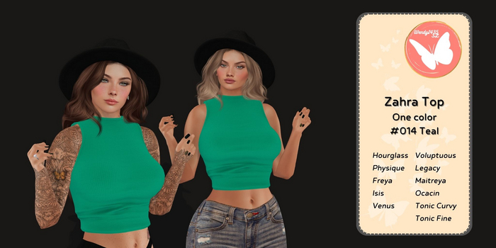 Wendy1435SL | Zahra Top #014 Teal