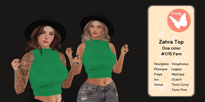 Wendy1435SL | Zahra Top #015 Fern