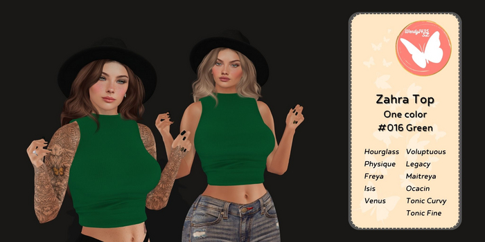 Wendy1435SL | Zahra Top #016 Green