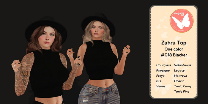 Wendy1435SL | Zahra Top #018 Blacker