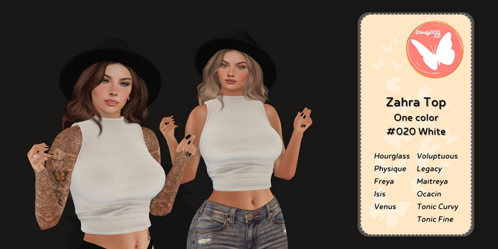 Wendy1435SL | Zahra Top #020 White