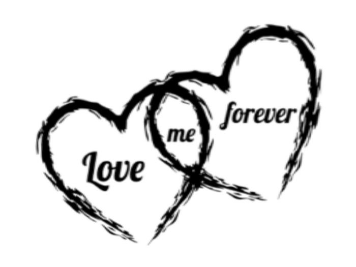 Love me forever double hearts  wall decal