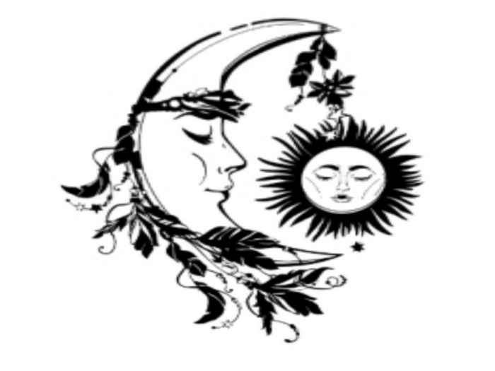 Moon and Sun wall decal