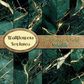 *Wallflowers* Dark Green & Gold Marble