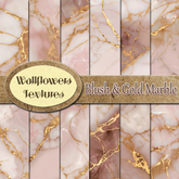 *Wallflowers* Blush & Gold Marble