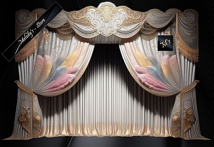 M's-TheaterCurtainCabaretCurtain-DecoratedWithFeathers